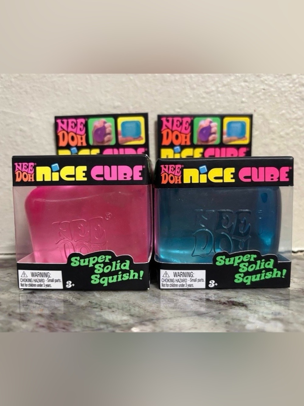 NeeDoh Nice Cube Super Solid Cube -Pink & Blue
